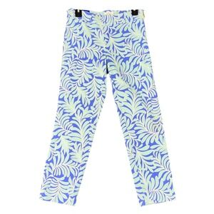 Kate Spade New York Palm Print Crop Pants Blue Green Women's Size 4